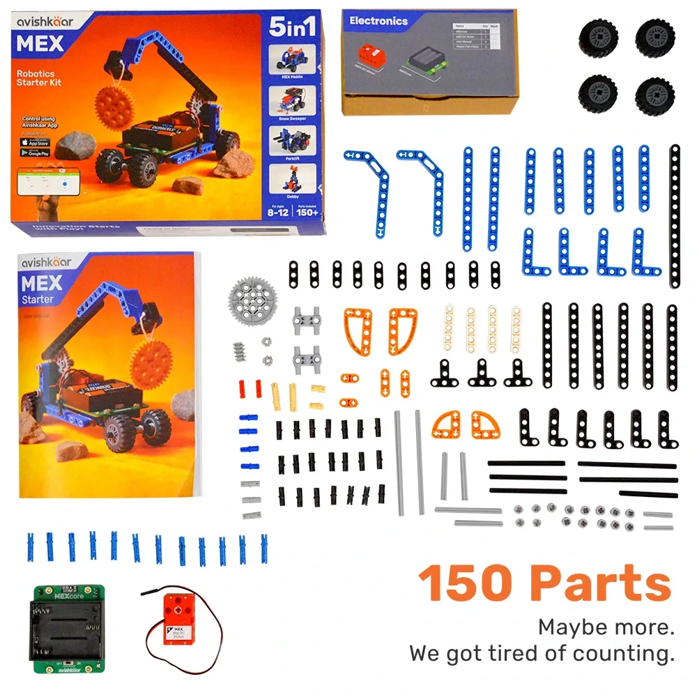 Kit robotica pentru copii, Avishkaar MEX 5-in-1 Robotics Starter Kit