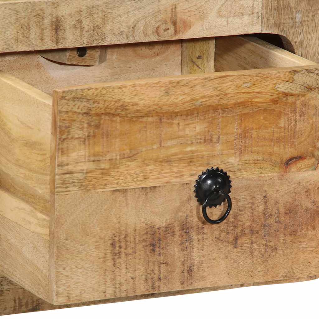 Dulap TV montat pe perete 100x32x25 cm lemn masiv Mango brut — imaginea 6