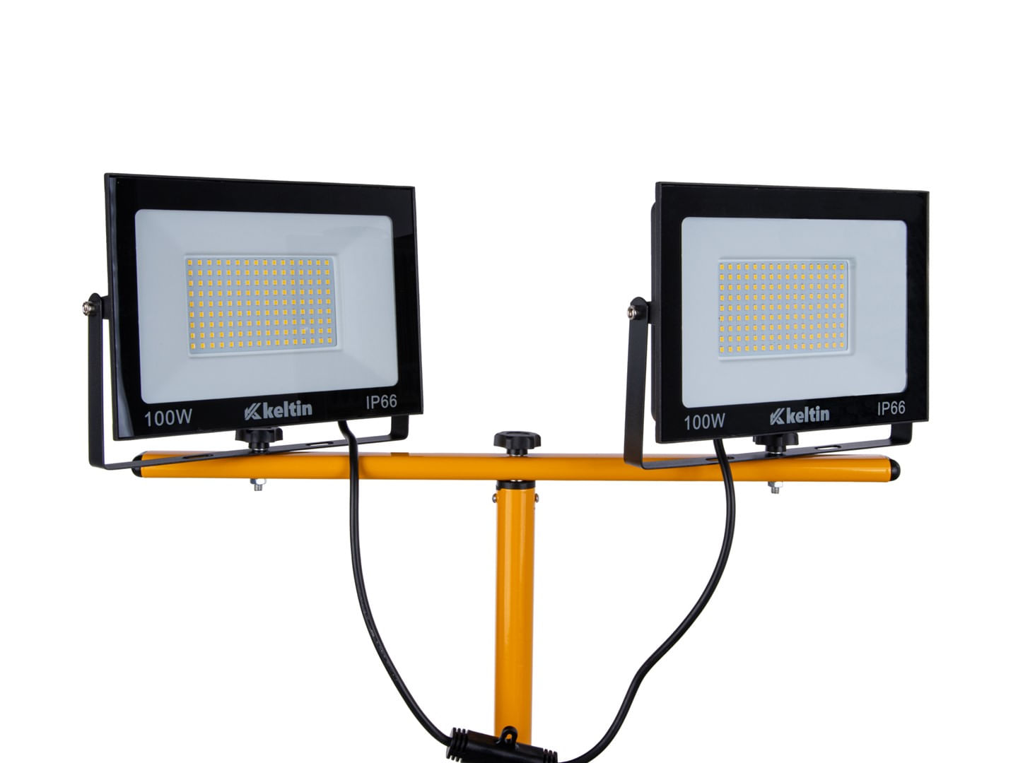 Proiector LED 2 x 100 W cu trepied telescopic pentru constructii, alb neutru, 4500 K, Keltin K02051 - imagine 10