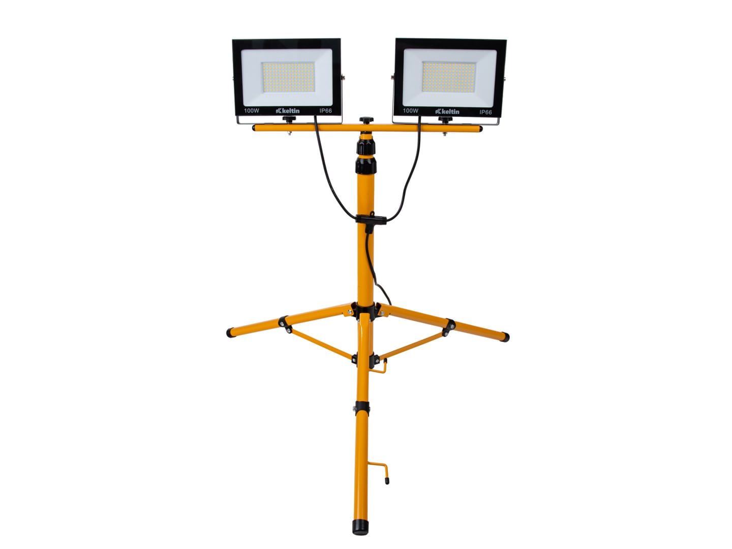 Proiector LED 2 x 100 W cu trepied telescopic pentru constructii, alb neutru, 4500 K, Keltin K02051 - imagine 12