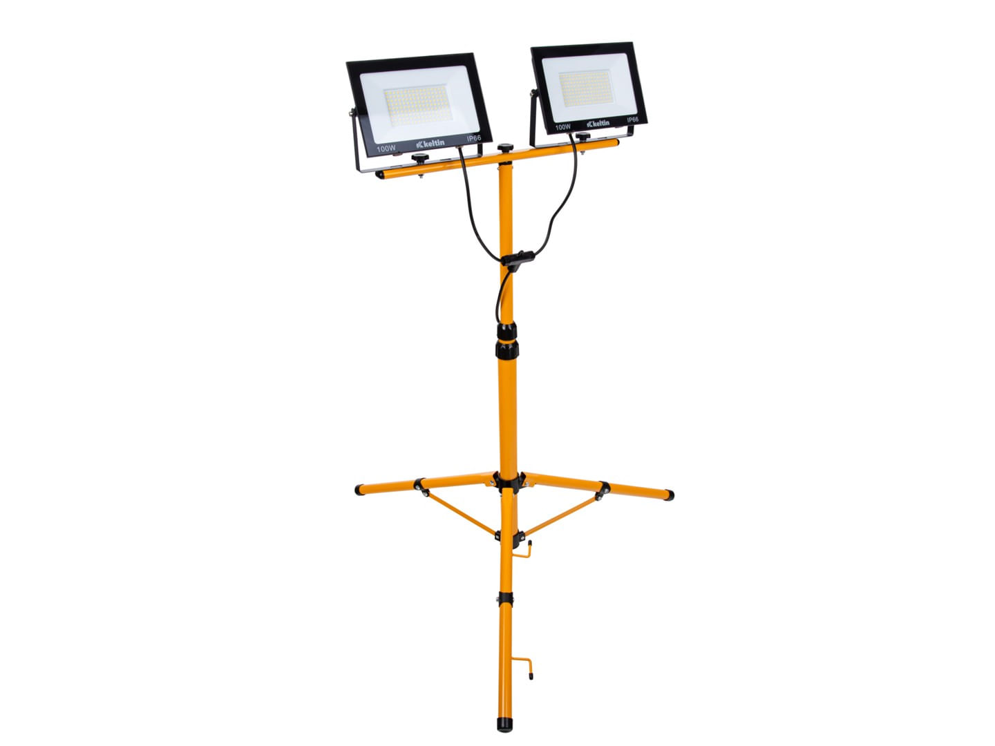 Proiector LED 2 x 100 W cu trepied telescopic pentru constructii, alb neutru, 4500 K, Keltin K02051 - imagine 14