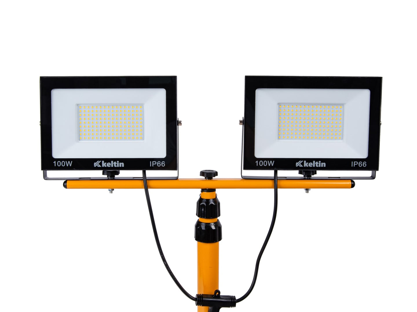 Proiector LED 2 x 100 W cu trepied telescopic pentru constructii, alb neutru, 4500 K, Keltin K02051 - imagine 15
