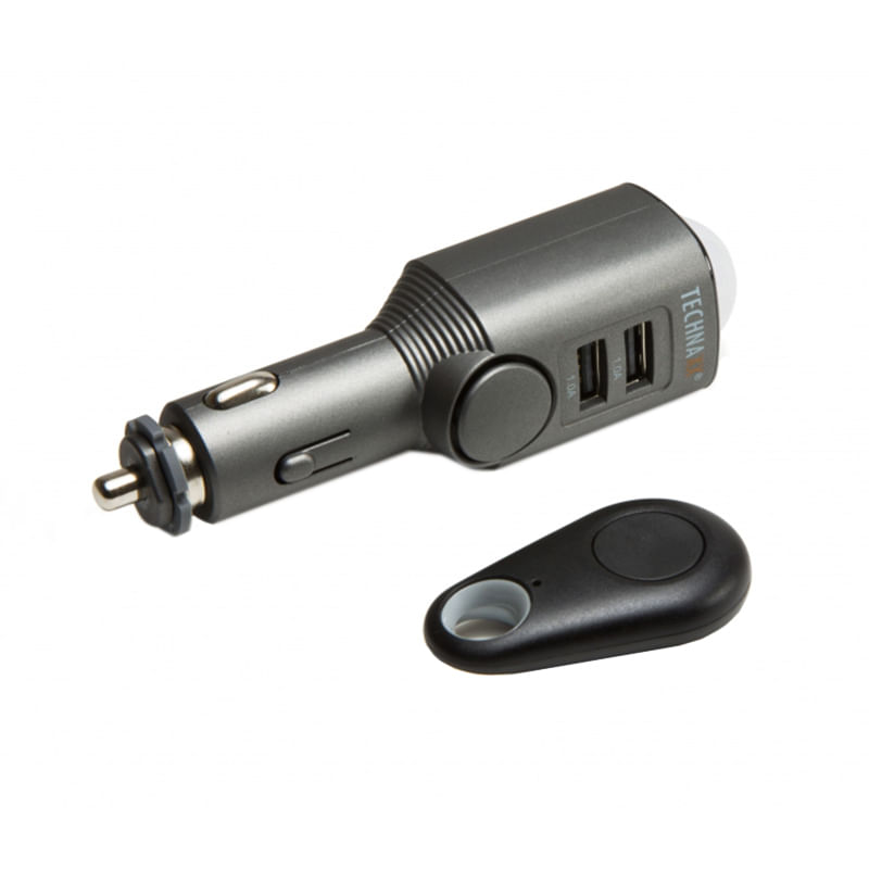 Incarcator auto si alarma cu senzor de miscare TECHNAXX TX-100, 110dB, 450mAh, negru