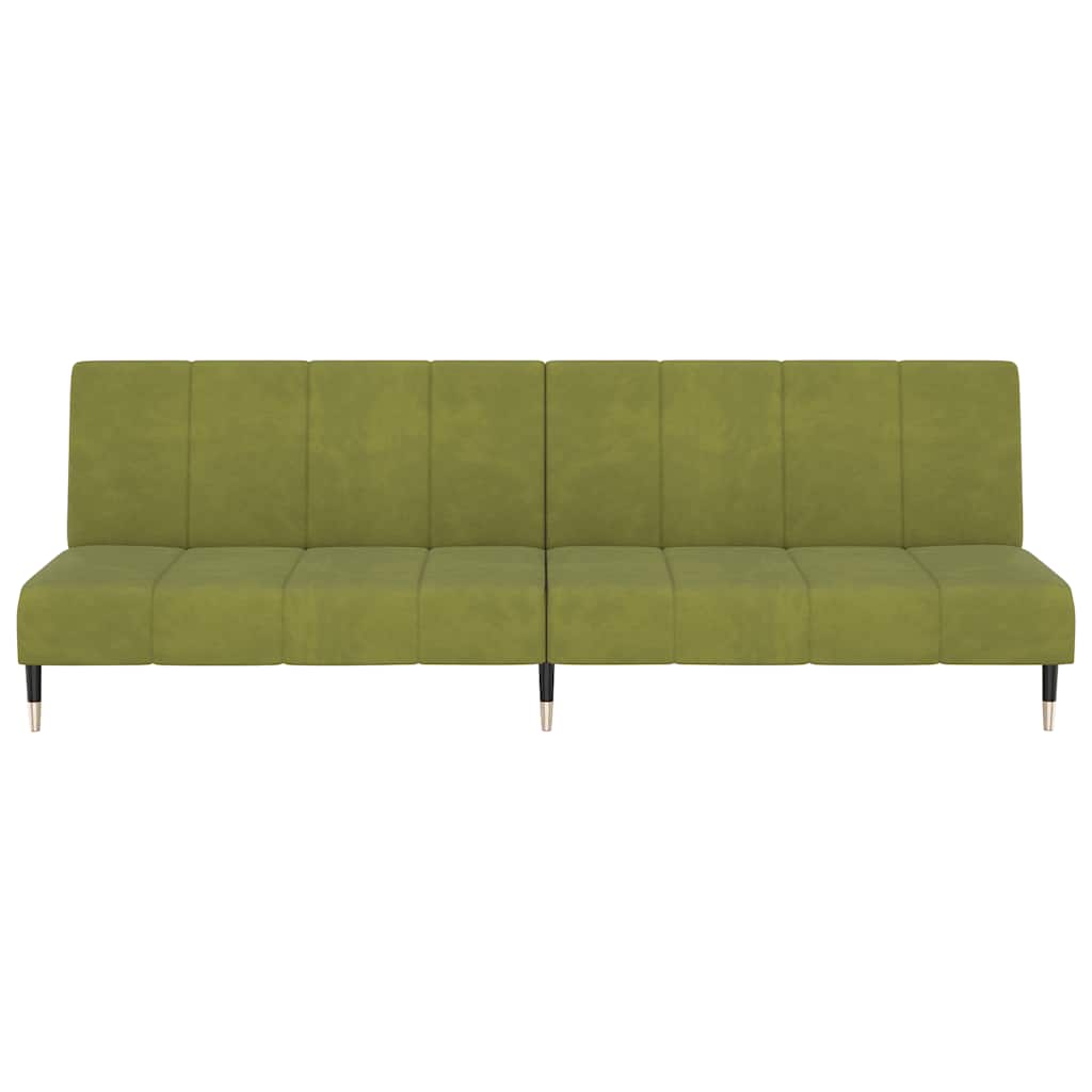 Canapea extensibila cu 2 locuri, verde deschis, catifea — imaginea 5