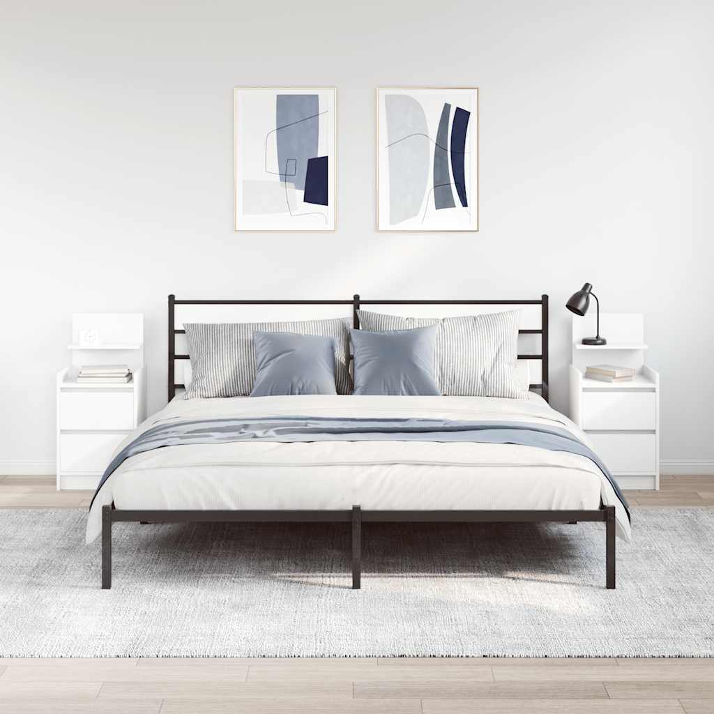 Noptiere cu 2 sertare 2 buc Alb 38x34x80 cm — imaginea 3
