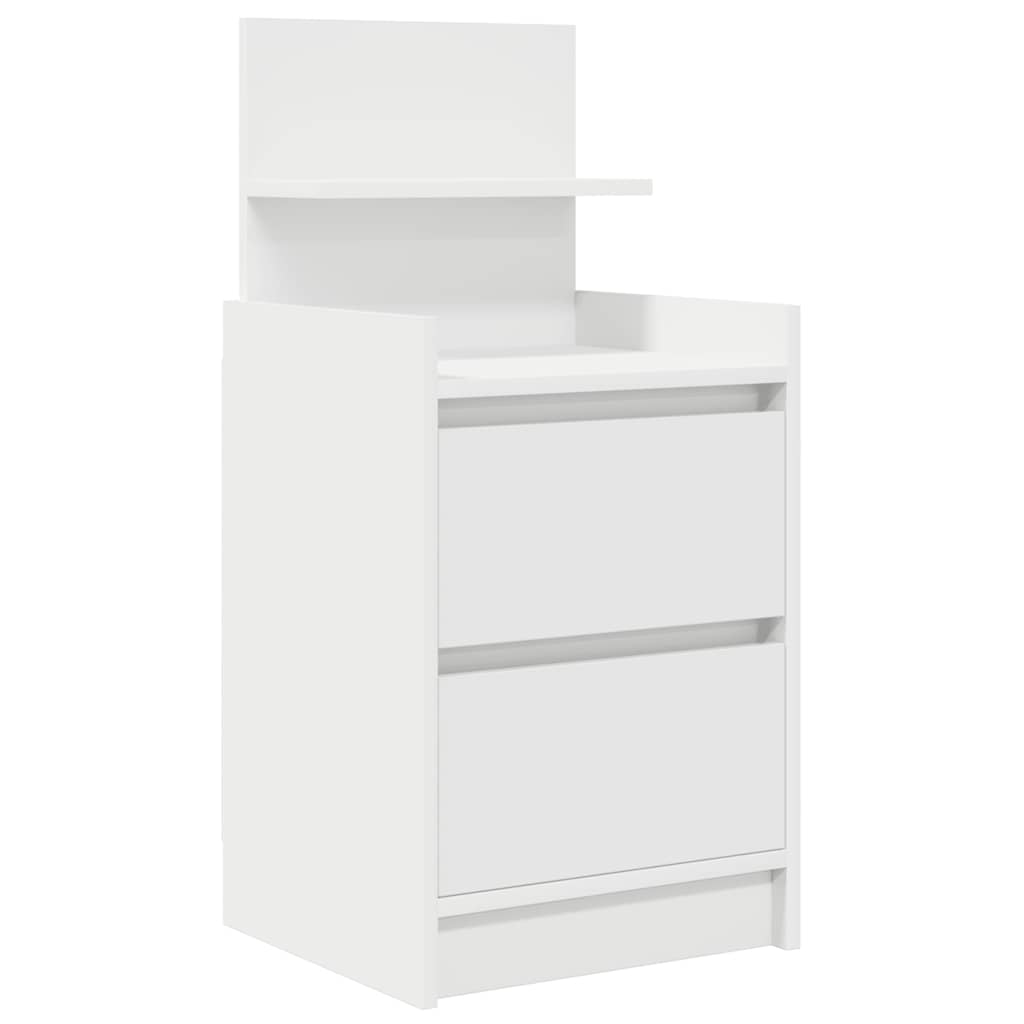 Noptiere cu 2 sertare 2 buc Alb 38x34x80 cm — imaginea 5