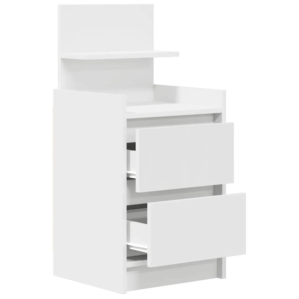 Noptiere cu 2 sertare 2 buc Alb 38x34x80 cm — imaginea 6