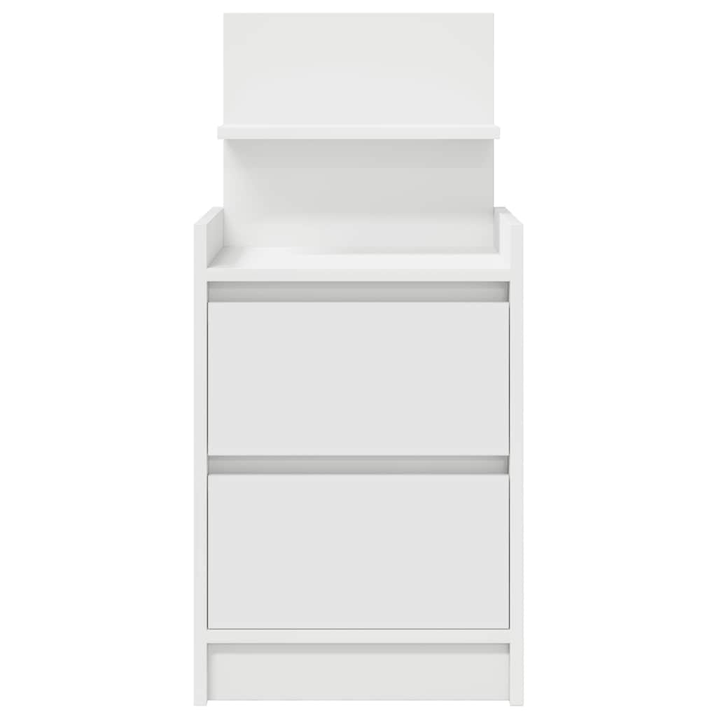 Noptiere cu 2 sertare 2 buc Alb 38x34x80 cm — imaginea 7