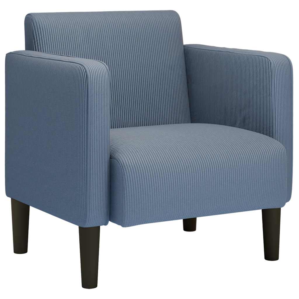 Fotoliu cu cotiere, tesatura velur albastru 54 cm