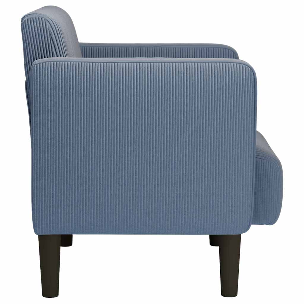 Fotoliu cu cotiere, tesatura velur albastru 54 cm — imaginea 4