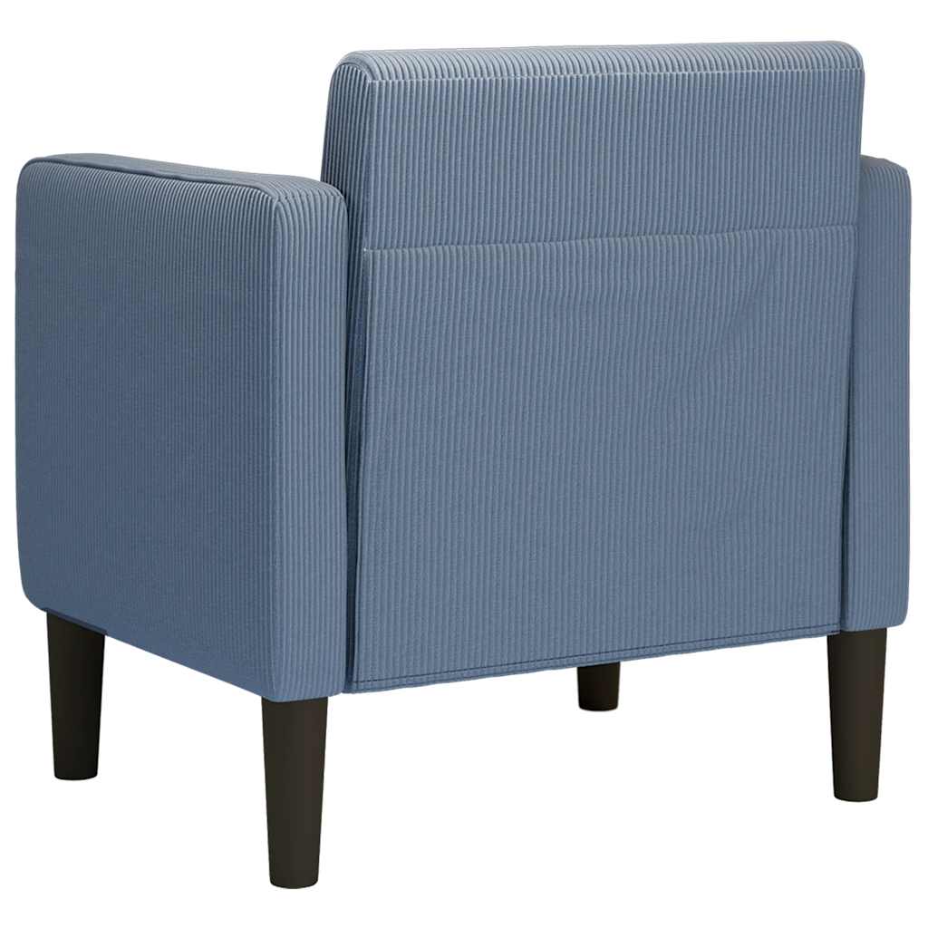 Fotoliu cu cotiere, tesatura velur albastru 54 cm — imaginea 5