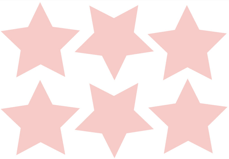 Sticker decorativ, Stelute, roz, 24 bucati, 10.5x9 cm