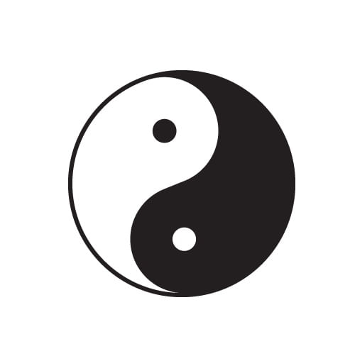 Sticker decorativ, Yin si Yang, Negru, 40x38 cm