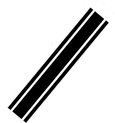 Sticker pentru capota auto, dungi tuning, universal, Negru, 124.5x22.2 cm