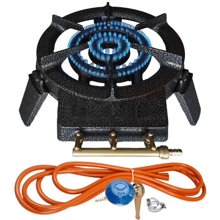 Pirostrie cu 2 arzatoare Sarra + Kit reglabil gpl RH-10 + Tub flex 2M+2 Coliere
