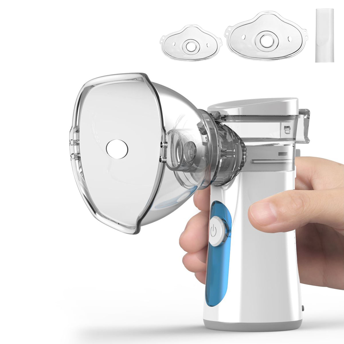 Aparat aerosoli cu ultrasunete VIELLAN, Masca copii si adulti, Portabil, Nebulizator, Tehnologie mesh, USB, Super silentios, Alb - imagine 6