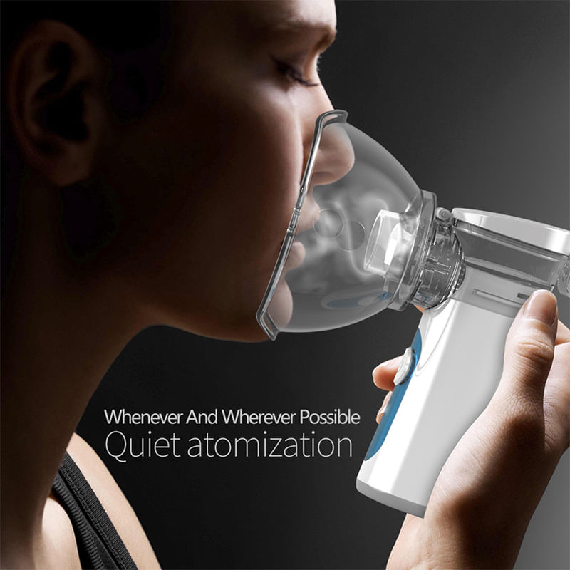 Aparat aerosoli cu ultrasunete VIELLAN, Masca copii si adulti, Portabil, Nebulizator, Tehnologie mesh, USB, Super silentios, Alb - imagine 8