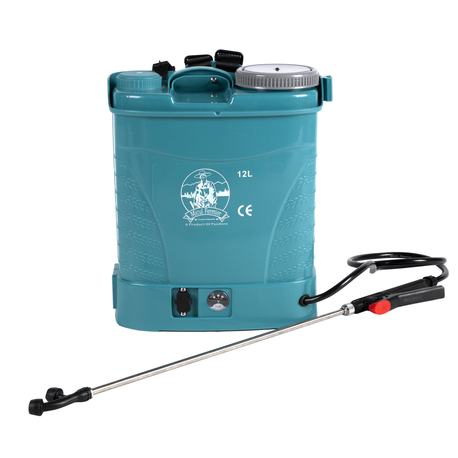 Pompa de stropit cu acumulator Micul Fermier 12 L, 12 V, 2.3 MPA + Lance extensibila 2.8 m + Ochelari protectie - 1 | YEO