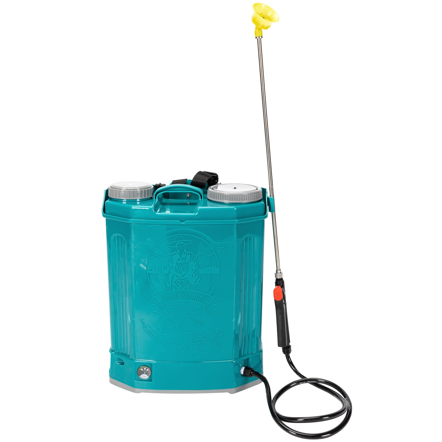 Pompa de stropit cu acumulator Micul Fermier 20 L, 12 V, 2.3 MPA, Complet accesorizata