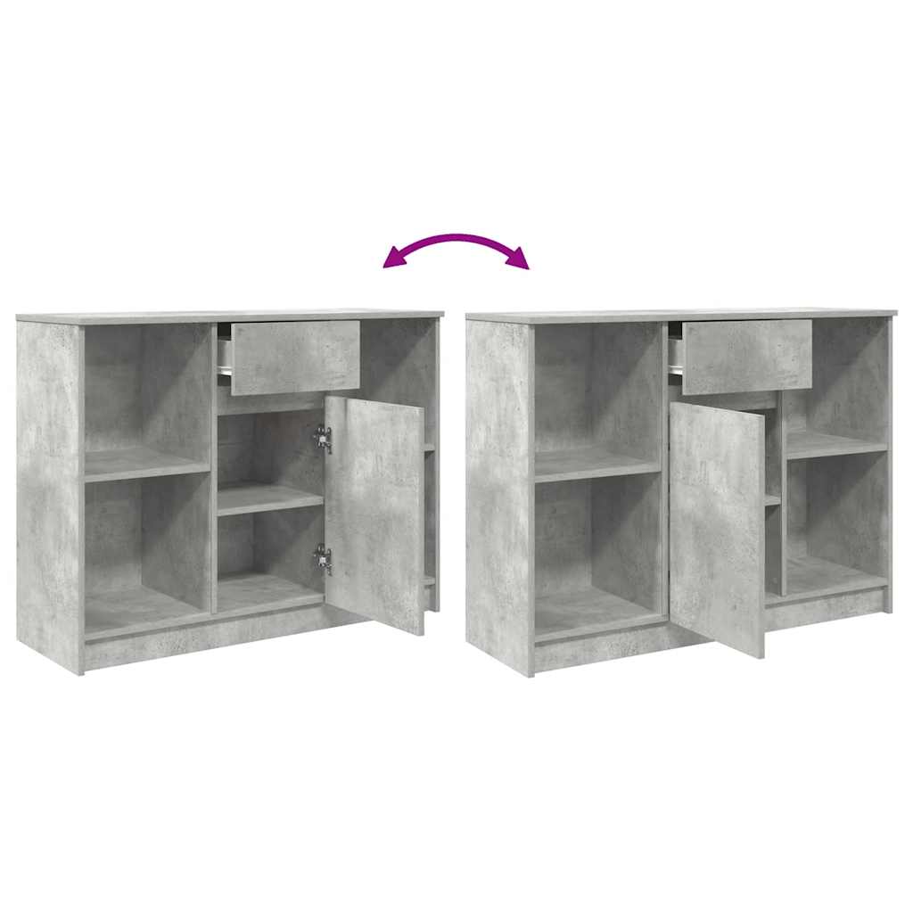Bufeta cu sertar Gri beton 101x35x76 cm Lemn prelucrat — imaginea 9