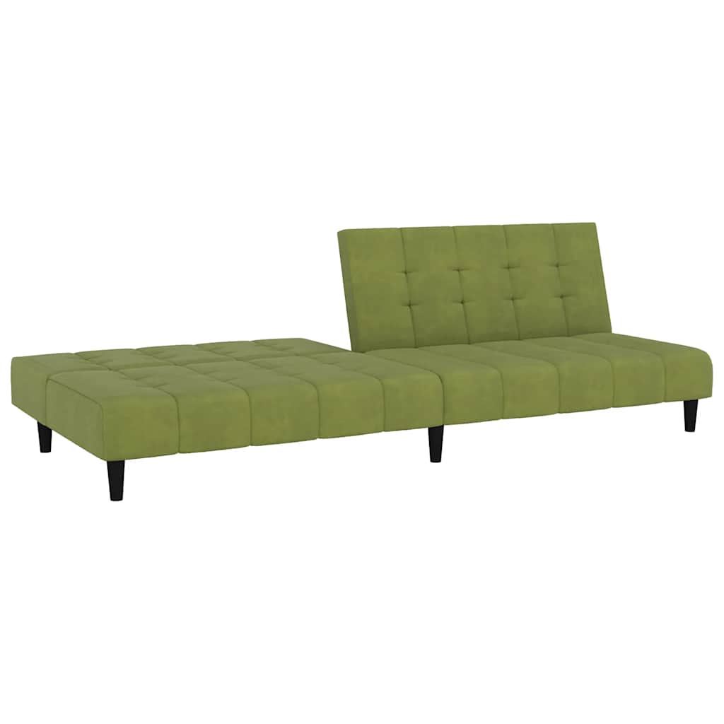 Canapea extensibila cu 2 locuri, verde deschis, catifea — imaginea 4