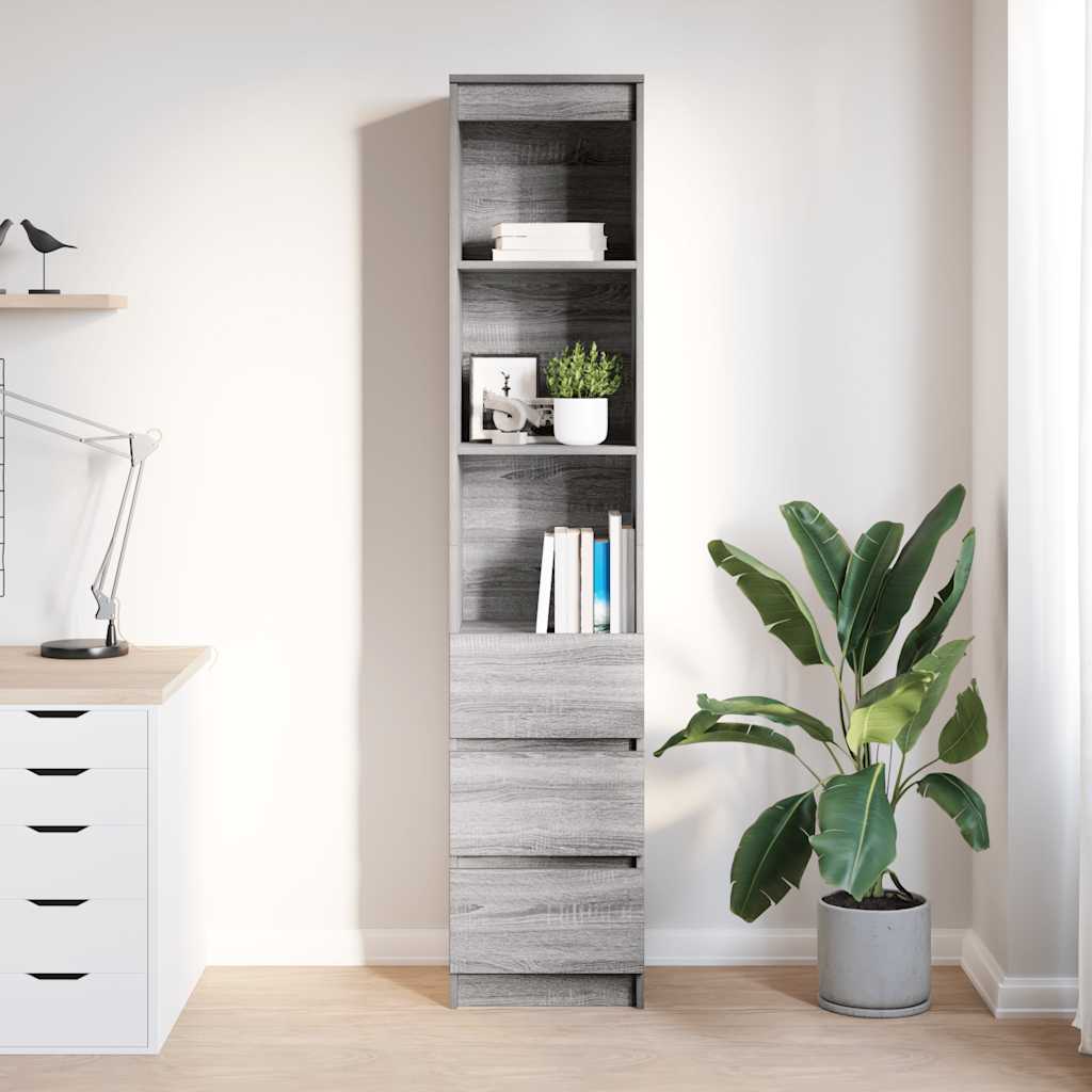 Dulapuri gri Sonoma 37,5x35x180 cm Lemn prelucrat — imaginea 3