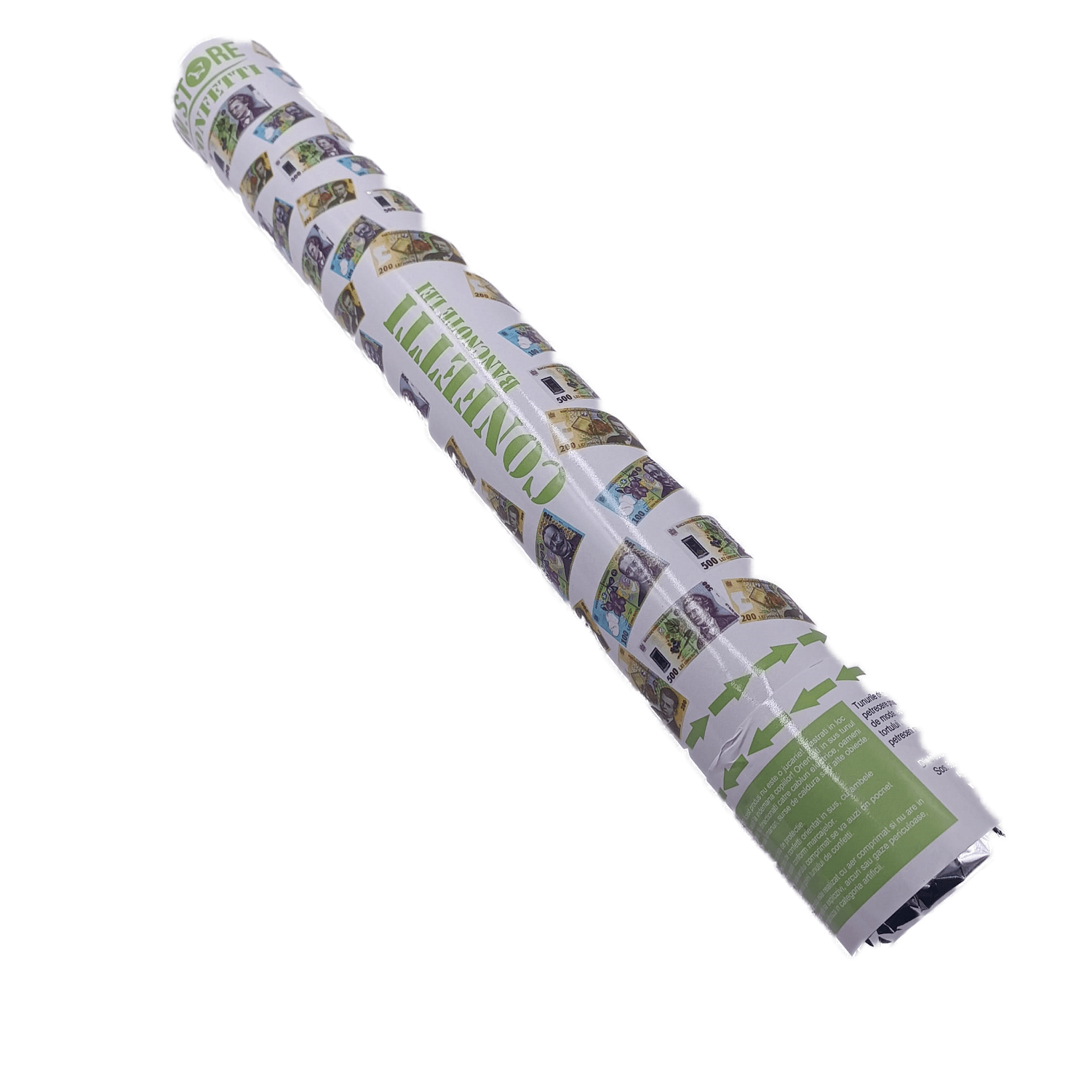 Tun confetti cu bancnote romanesti, 40 cm