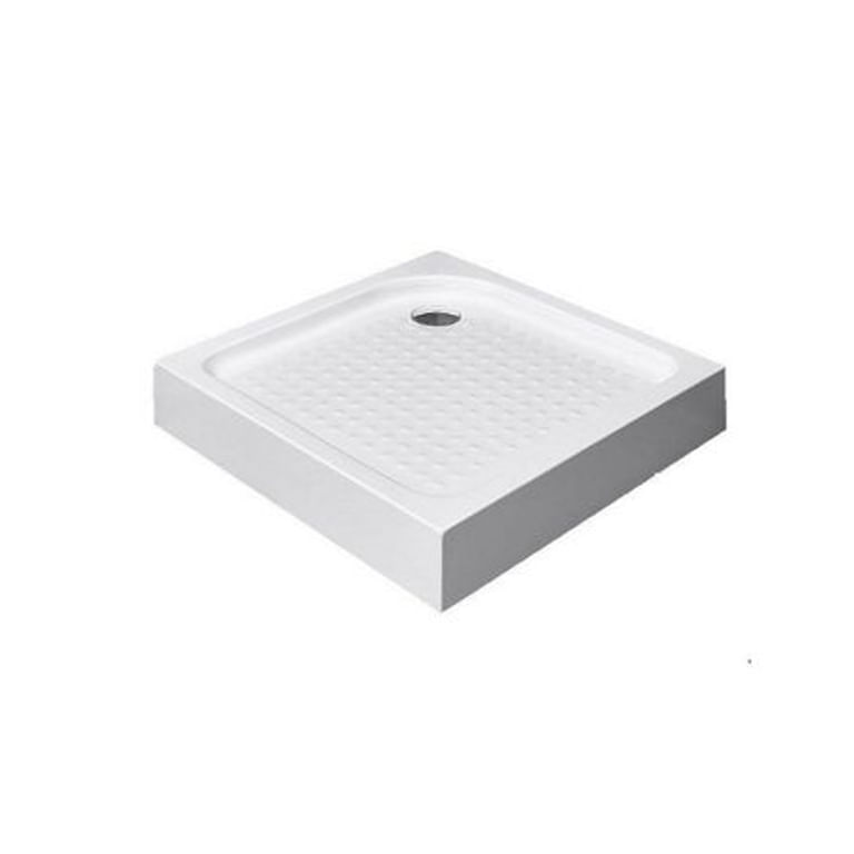 Set Cadita de dus 80x80 patrata, baterie cabina dus, perdea de dus alba, sifon cadita si bara perdea dus 2 piese — imaginea 2