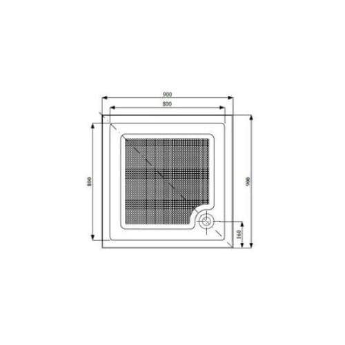 Set Cadita de dus 80x80 patrata, baterie cabina dus, perdea de dus alba, sifon cadita si bara perdea dus 2 piese — imaginea 4