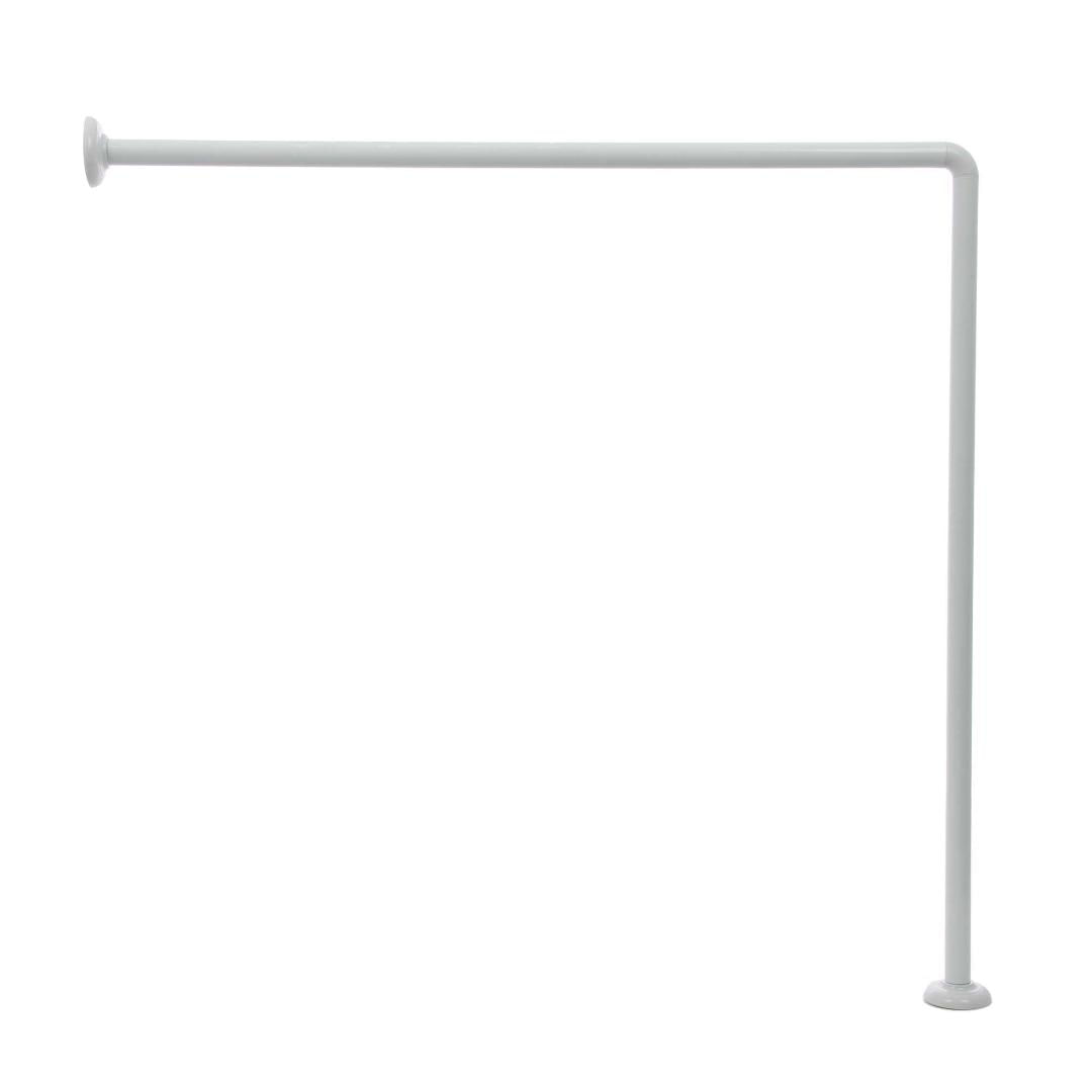 Set Cadita de dus 90x90 patrata, baterie cabina dus, perdea de dus alba, sifon cadita si bara de perdea 2 piese — imaginea 5