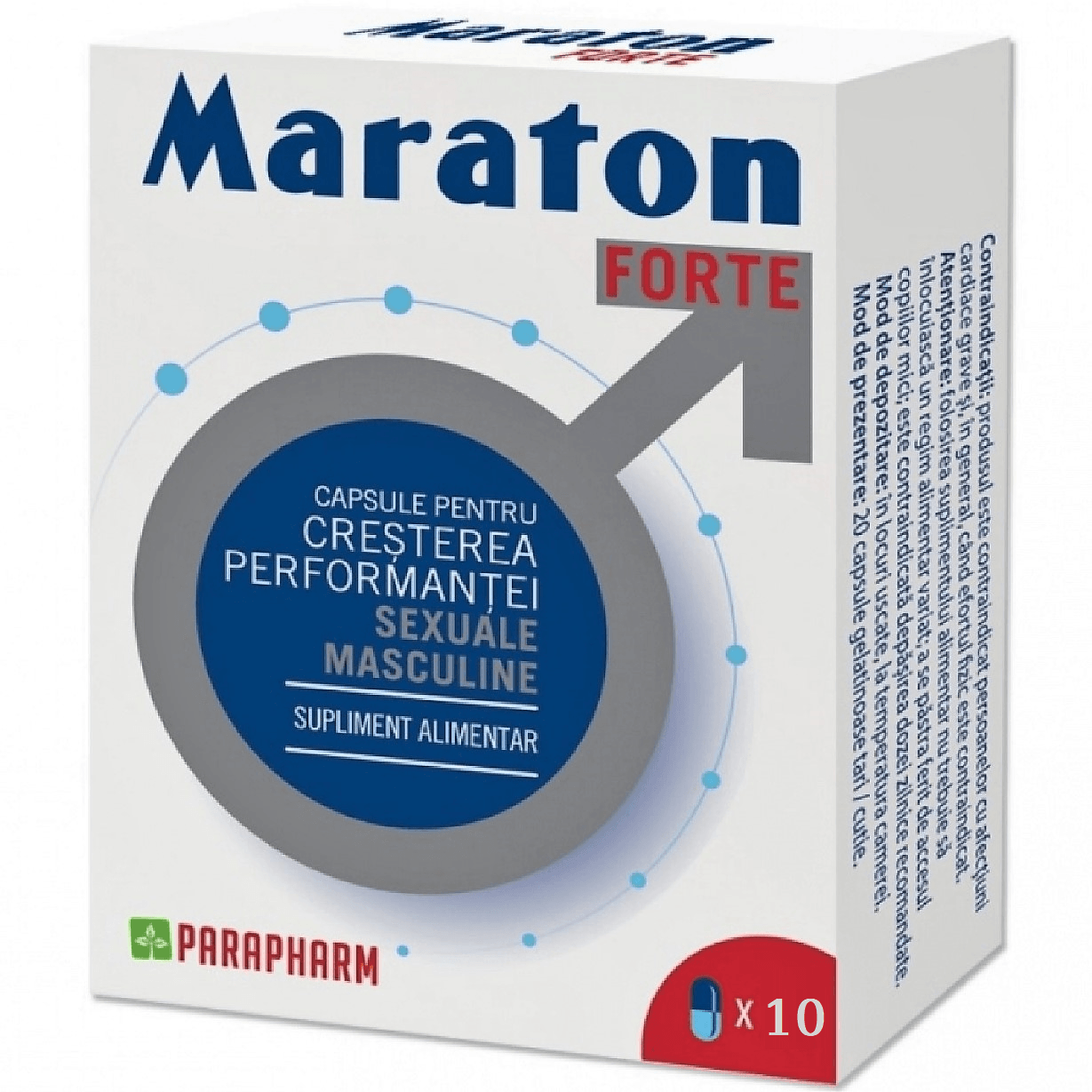 Capsule potenta Maraton Forte, folie 10 tablete, Parapharm