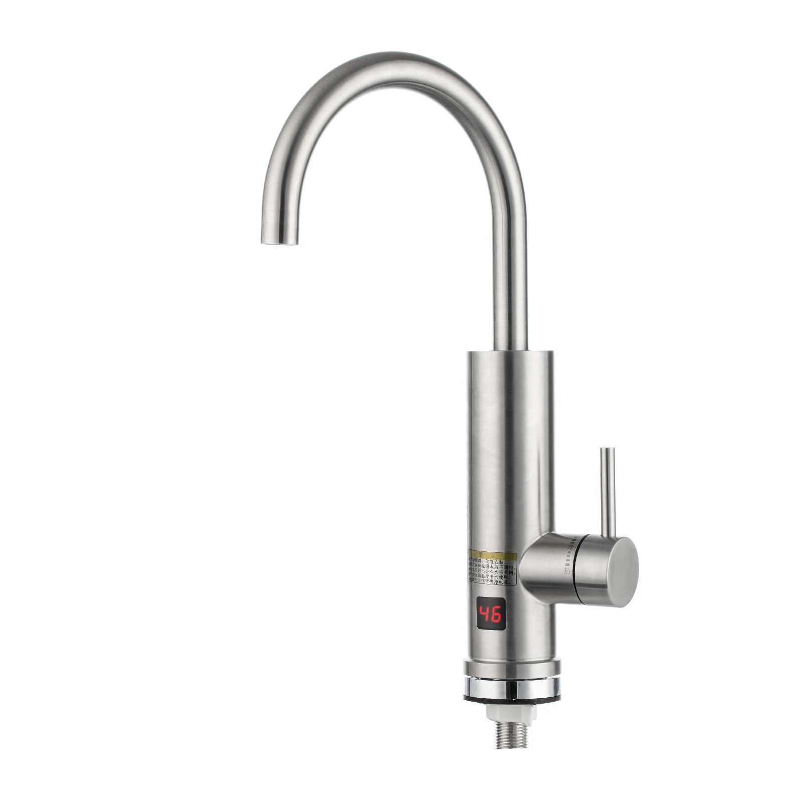 Baterie bucatarie instant electrica Hypo cu afisaj BELS4, finisaj cromat, corp inox, 3000 W