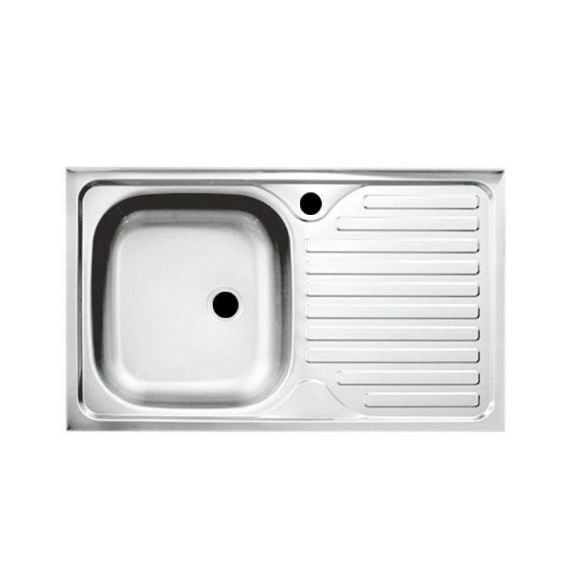 Set chiuveta masca,inox anticalcar,cuva stanga,Raulconstruct,80x50 cm,baterie lebada cu sifon de scurgere — imaginea 2