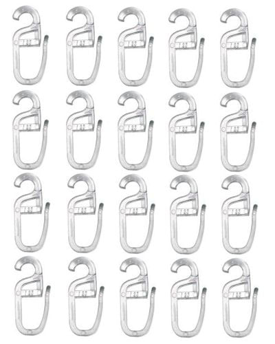 Set de 50 carlige perdele pentru inel, plastic, alb
