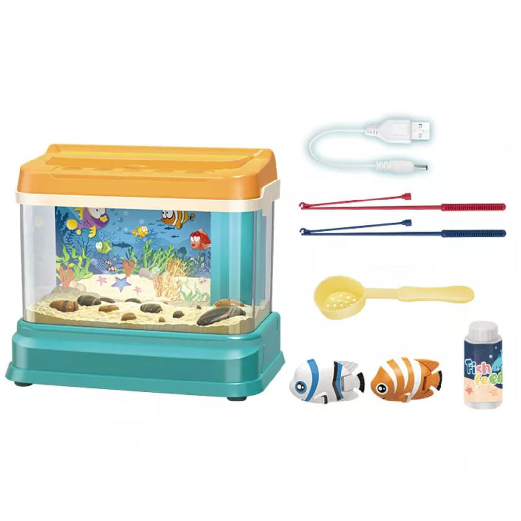 Set acvariu interactiv cu lumini si sunete, pestisori si undite magnetice, pentru copii, salamandra kids - 1 | YEO