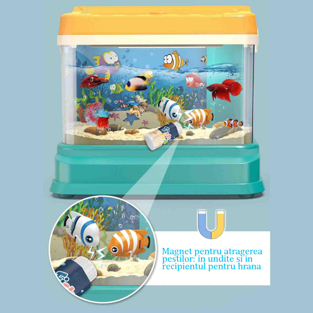 Set acvariu interactiv cu lumini si sunete, pestisori si undite magnetice, pentru copii, salamandra kids - 3 | YEO