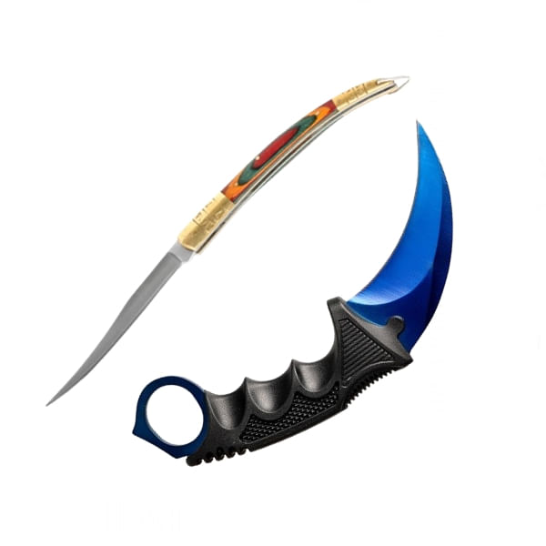Set cutit karambit si cutit spaniol, otel inoxidabil,19 cm