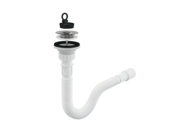 Set chiuveta masca ,inox,cuva stanga ,Raulconstruct ,80x50 cm,baterie lebada flexibila cu  sifon de scurgere - 1 | YEO