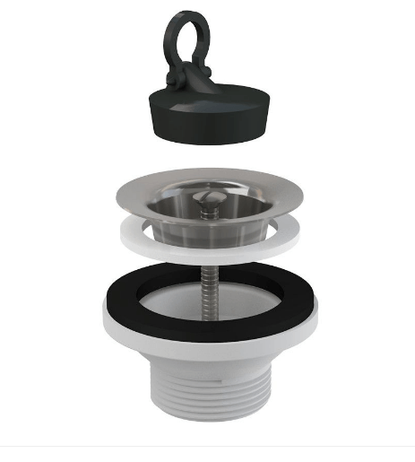 Racord flexibil 1,1/2″ x 40/50 Ani Plast, piulita din plastic + ventil chiuveta cu sita din otel inoxidabil ,A33 — imaginea 2