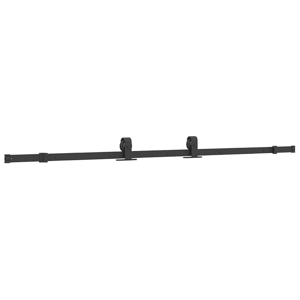 Usa glisanta cu set de feronerie neagra 90x205 cm Sticla ESG — imaginea 4