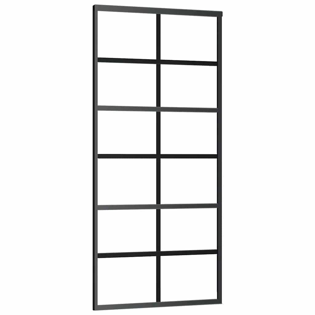 Usa glisanta cu set de feronerie neagra 90x205 cm Sticla ESG — imaginea 5