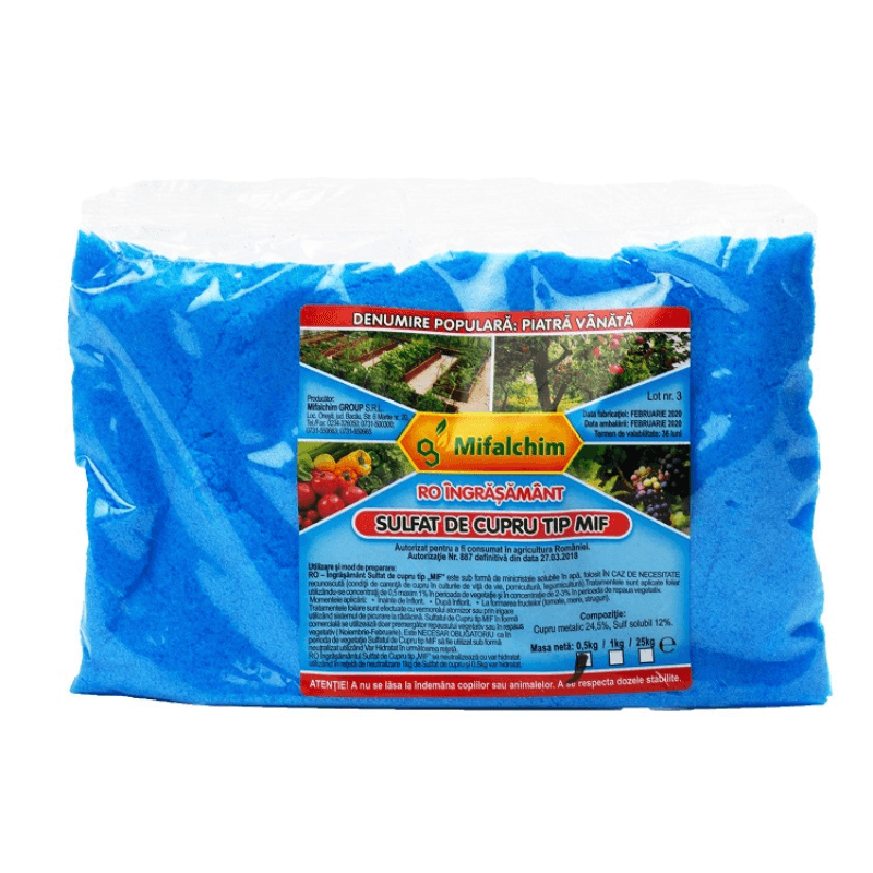 Ingrasamant Sulfat de cuprutip MIF 0.5 kg