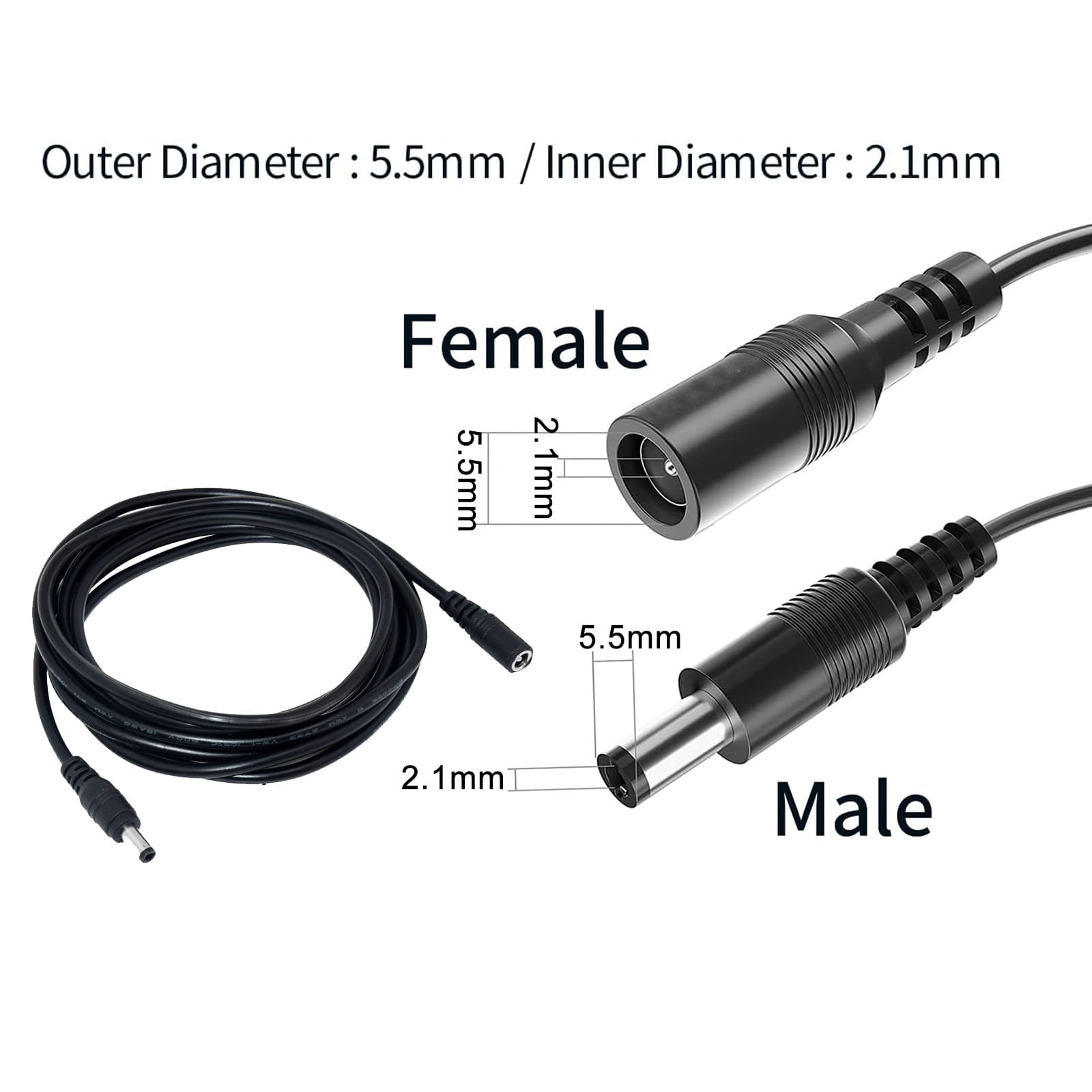 Cablu de Alimentare, Extensie Mufata de 5m MRG M1168, Mufa 5.5mm, Negru - 3 | YEO