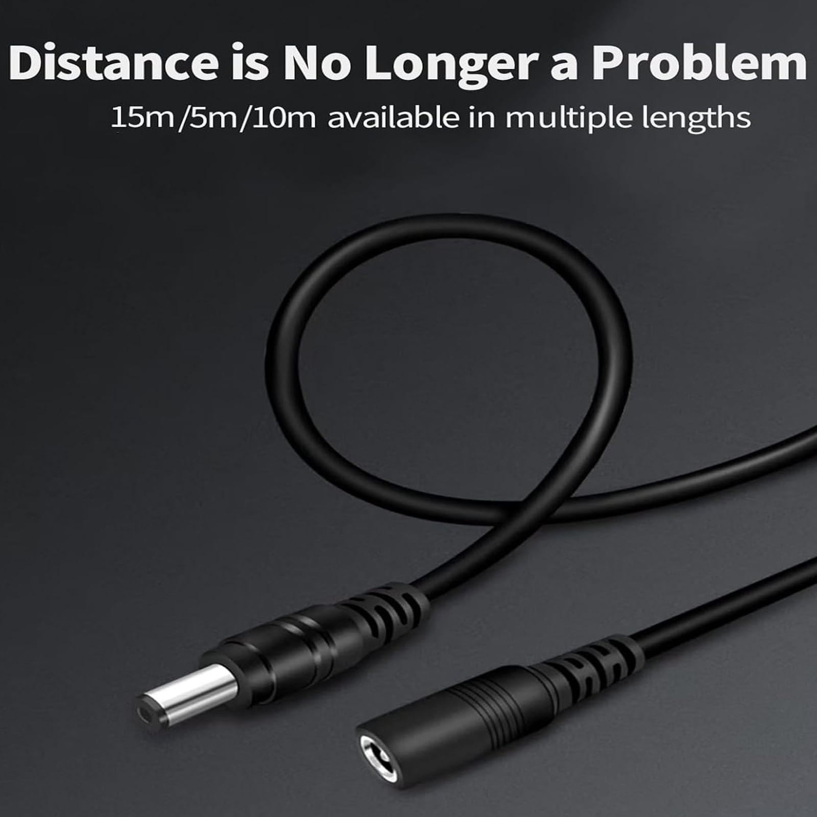 Cablu de Alimentare, Extensie Mufata de 5m MRG M1168, Mufa 5.5mm, Negru