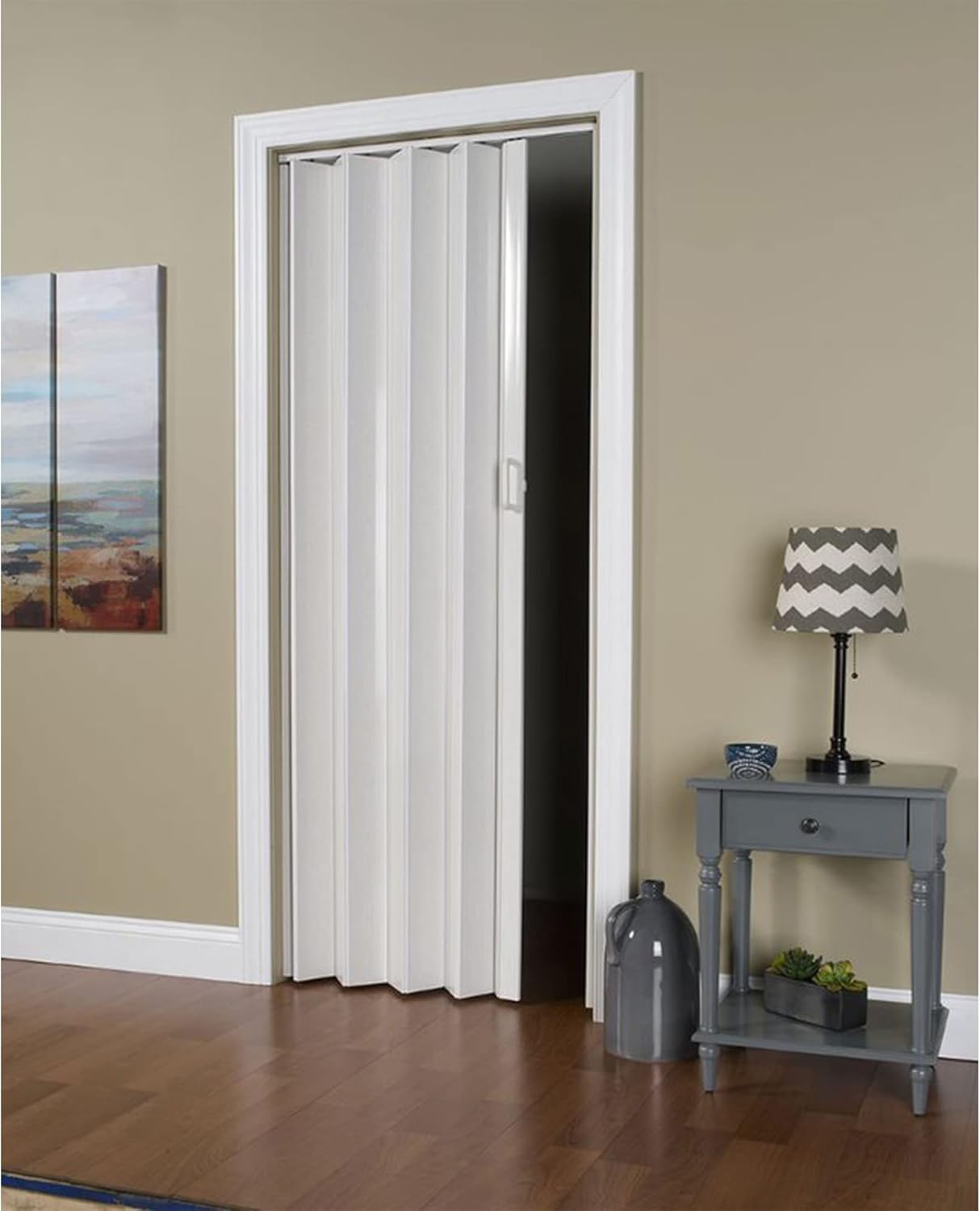 Usa plianta Tempo Line, 80x200cm, alb cu insertii gri - 2 | YEO