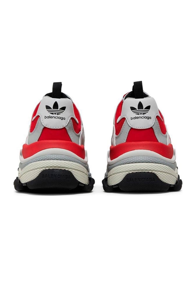 Pantofi Balenciaga x adidas originals Triple S, Gri//Rosu