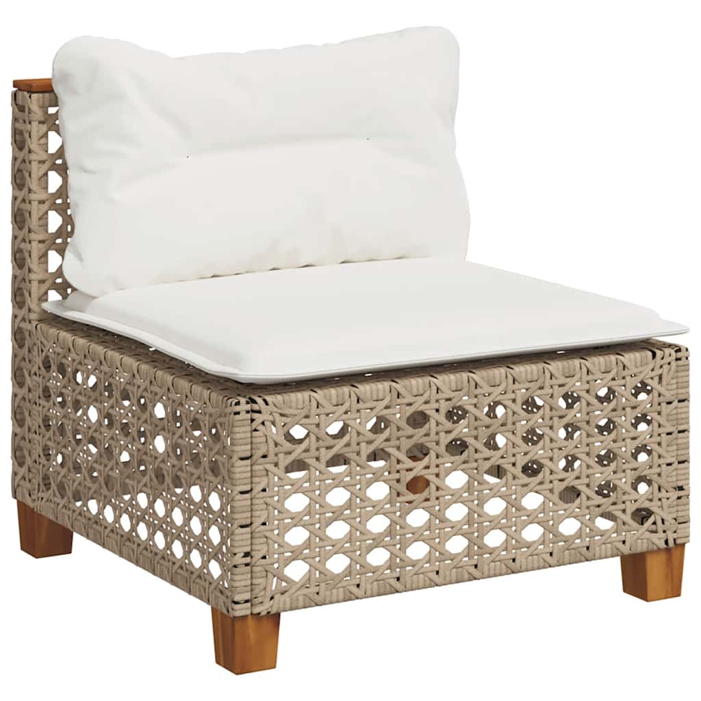 Set canapele de gradina, 8 piese, cu perne, bej, poliratan — imaginea 4