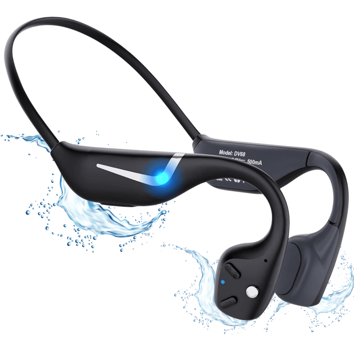 Casti wireless bluetooth Audio - Sport, fara fir cu conductie osoasa, rezistente la apa, microfon, Ultra usoare 34g
