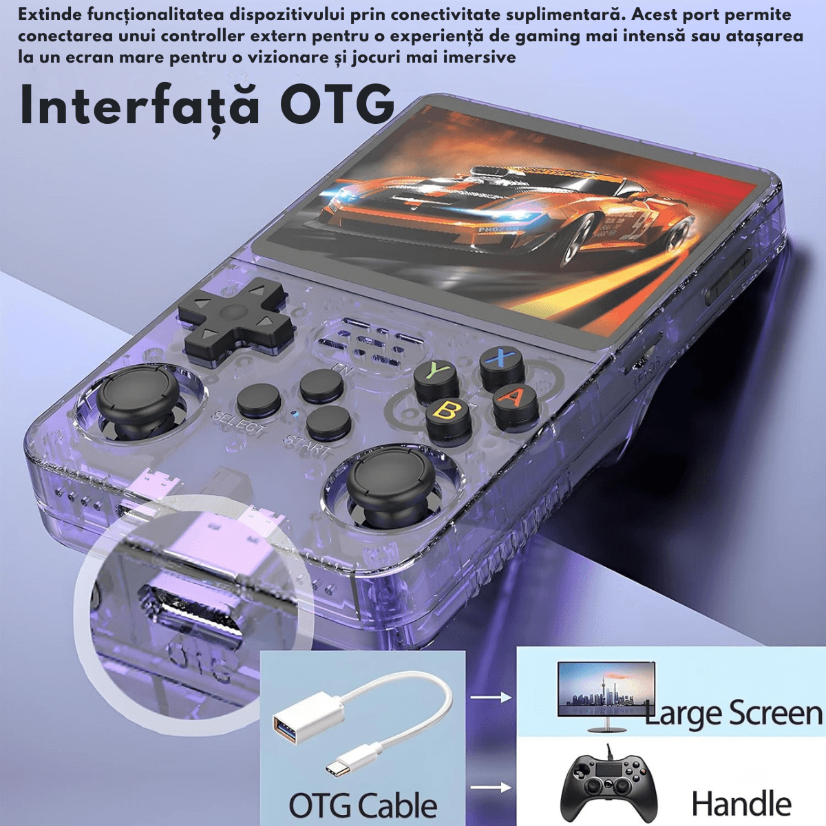 Consola Gaming portabila cu 15.000+ Jocuri Clasice, Ecran HD 3.5'', 128GB Stocare, Joystick-uri 3D, Multiplayer Wireless - imagine 7