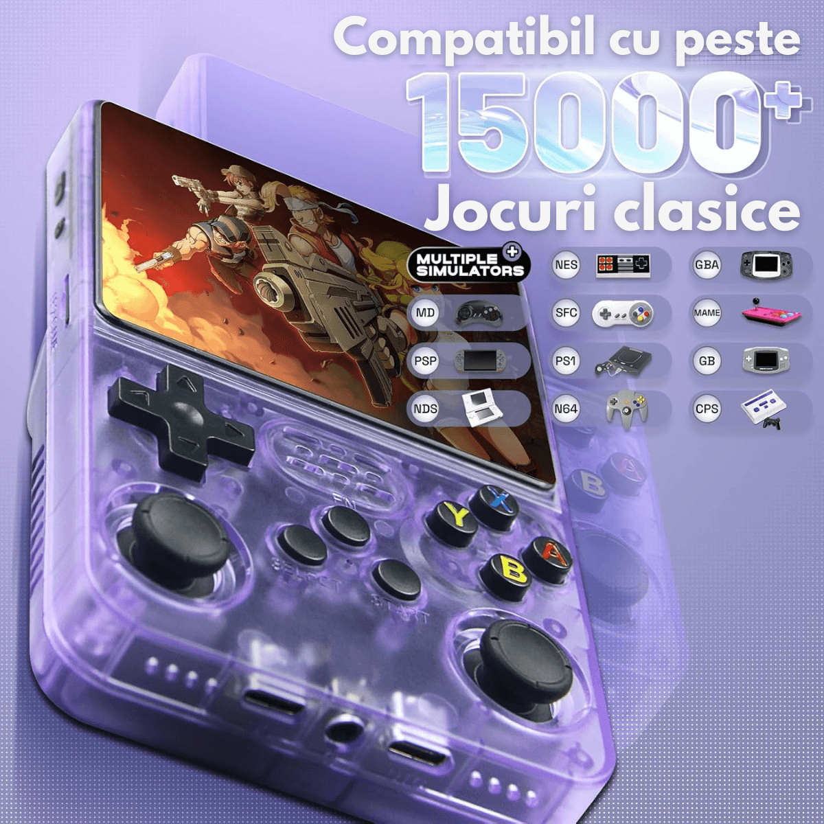 Consola Gaming portabila cu 15.000+ Jocuri Clasice, Ecran HD 3.5'', 128GB Stocare, Joystick-uri 3D, Multiplayer Wireless - imagine 8